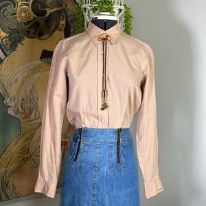 Women’s Vintage M.L. Leddy’s Custom Handmade Cotton Button Down Western Top‎